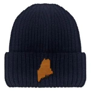 Maine State Wood Grain Patch Chunky Knit
