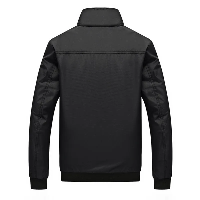 Men's Thin Fall Fashion Stand Collar Solid color Jacket