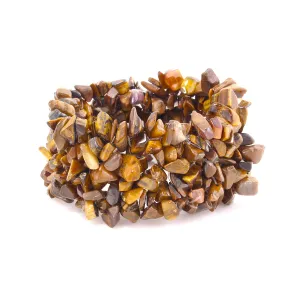 MULTI COLOR TIGER EYES CHIPS CHUNKY STRETCH BRACELET  #ADX6803015BR (SHBB11)