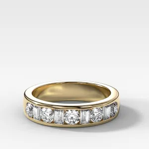 Multi Shape Channel Set Wedding band
