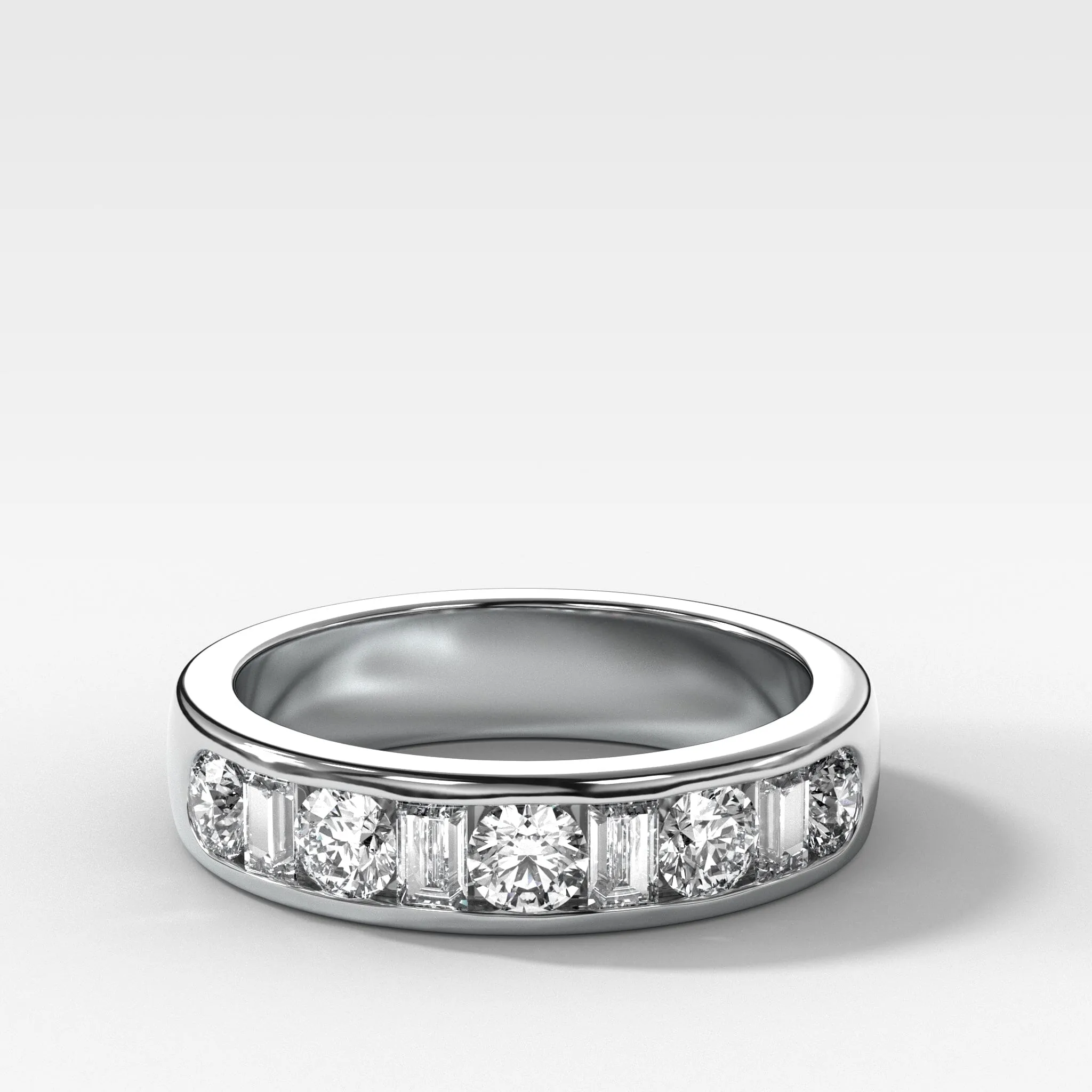 Multi Shape Channel Set Wedding band