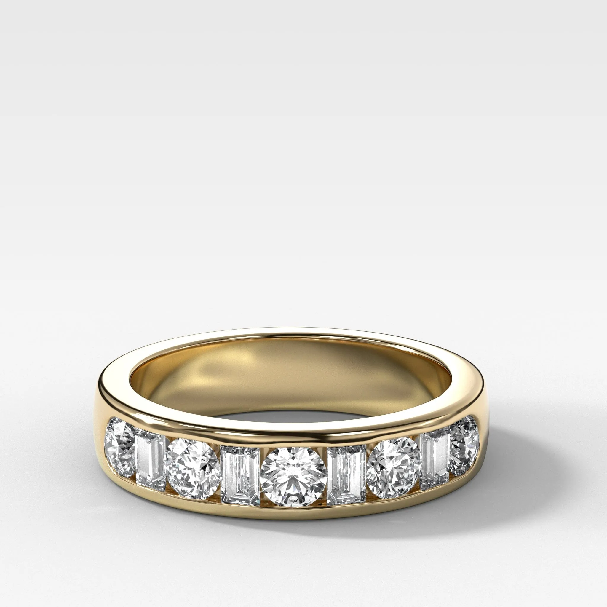 Multi Shape Channel Set Wedding band