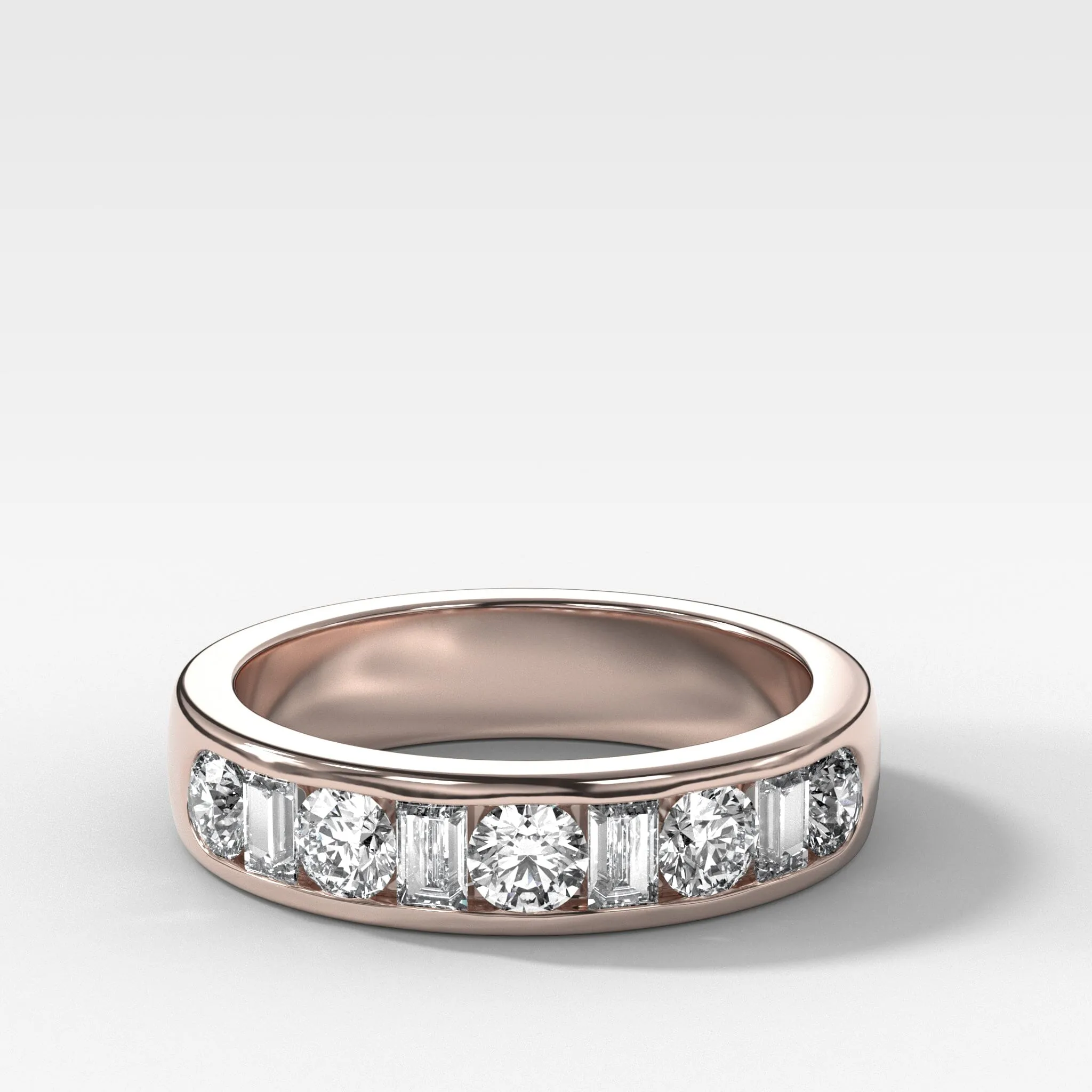 Multi Shape Channel Set Wedding band