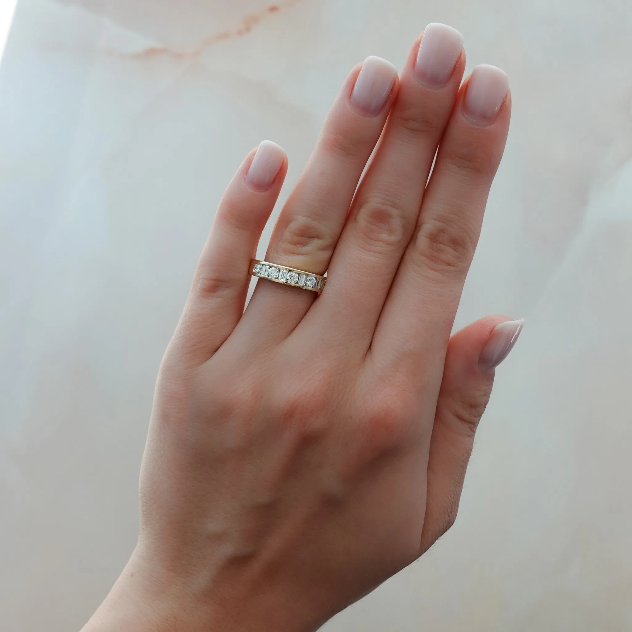 Multi Shape Channel Set Wedding band