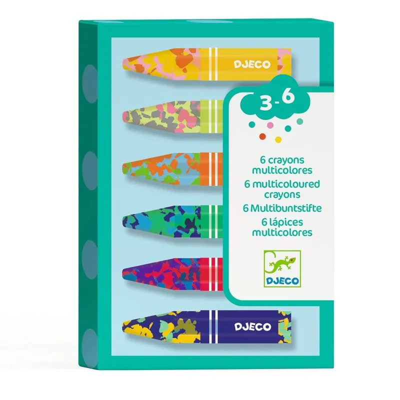 Multicoloured Crayon Set 6 Pack