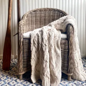 Natural Chunky Knit Throw