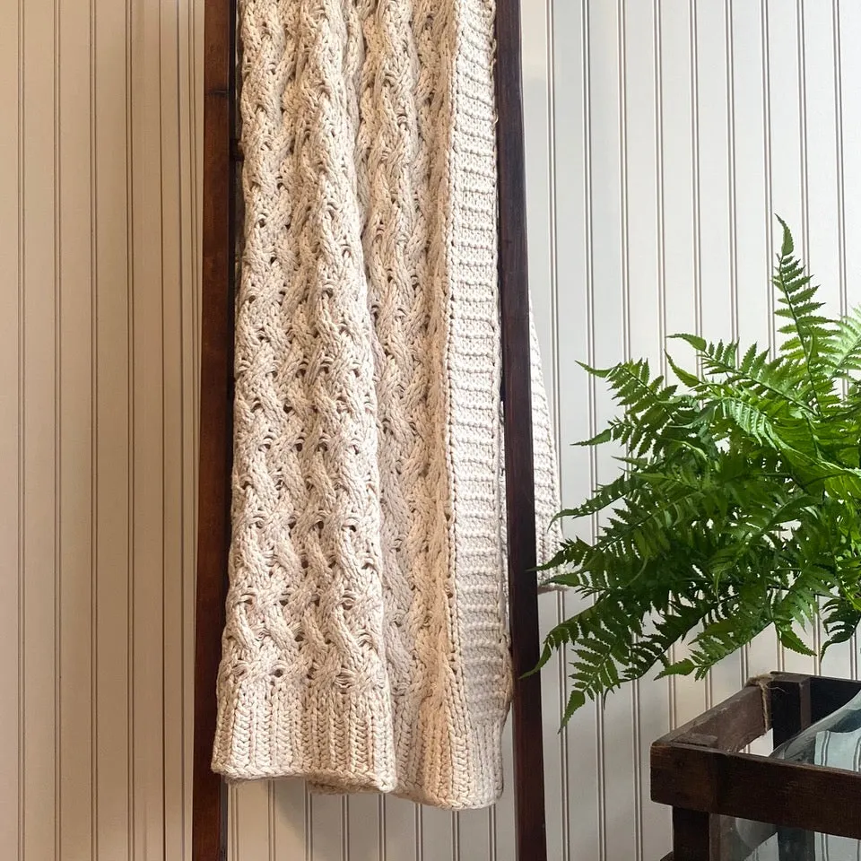Natural Chunky Knit Throw