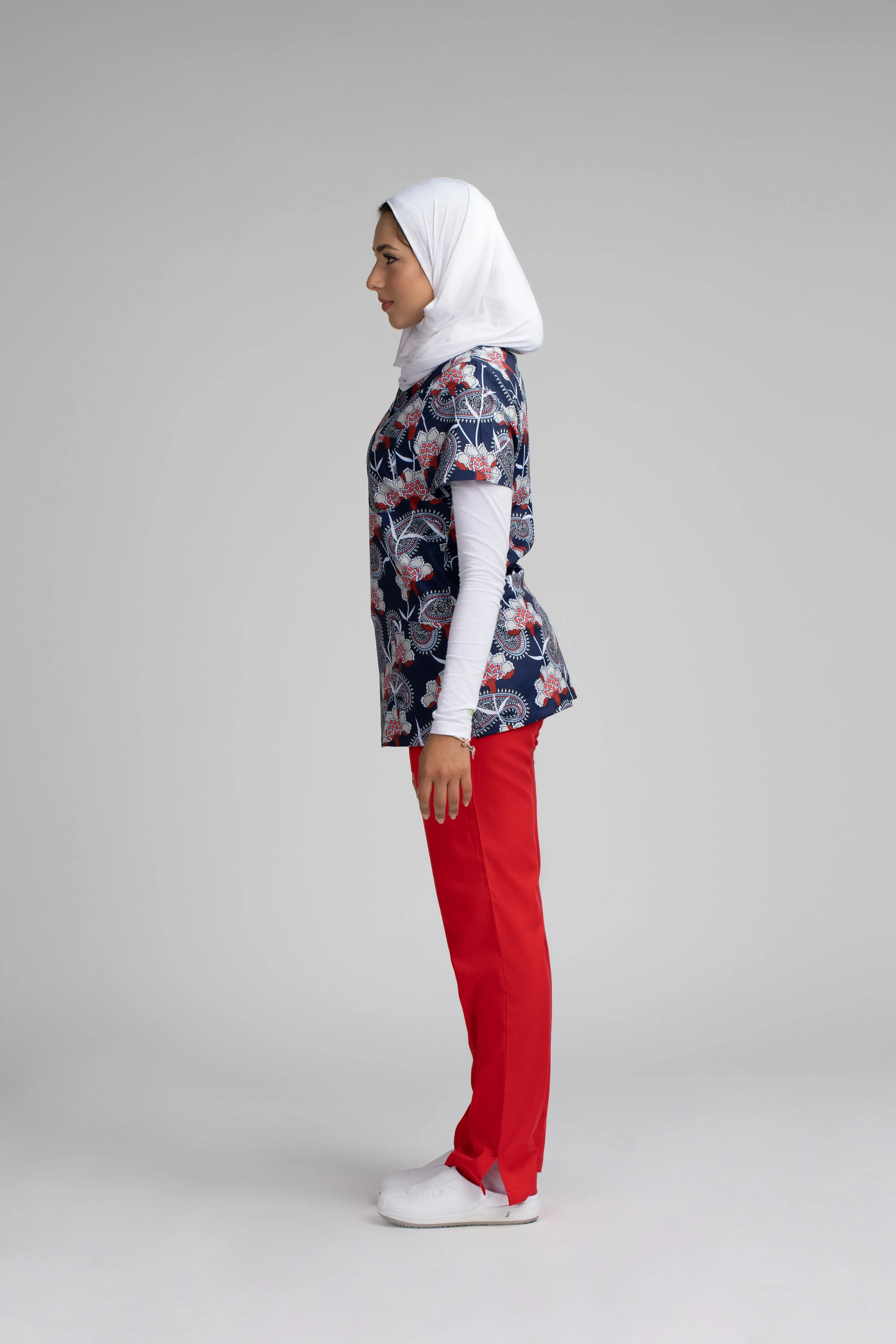 Paisley Printed Scrub Top