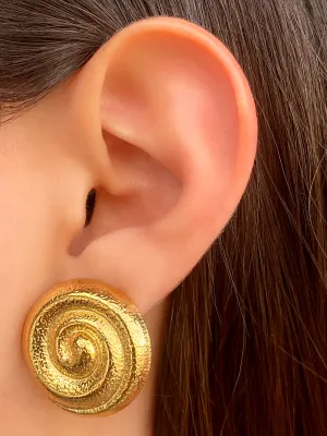 Par Arete Circulo Con Espiral Textura