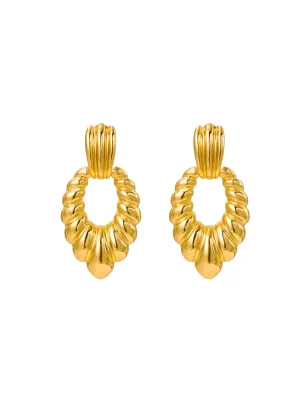 Par Arete Con Dije Ovalado Trenzado