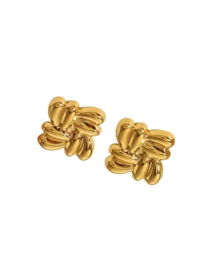 Par Arete Cuadrado Con Gotas