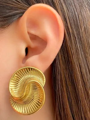 Par Arete Medio Circulo Con Textura