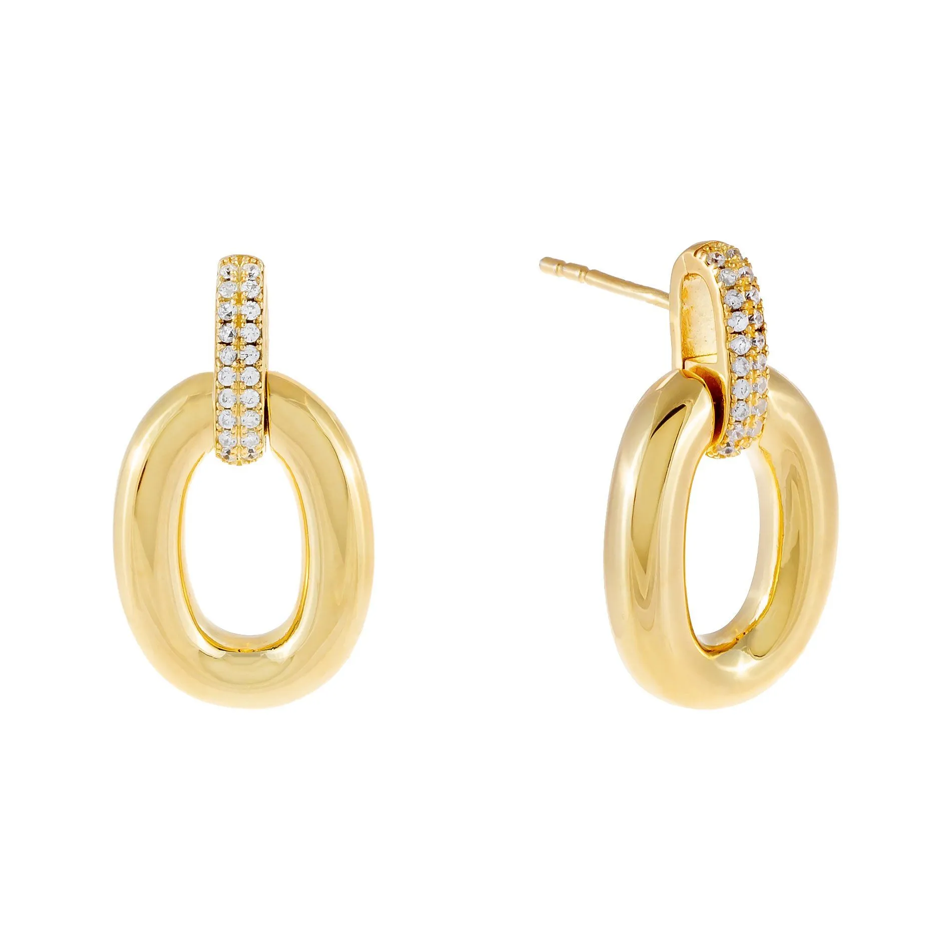 Pavé Chunky Link Stud Earring