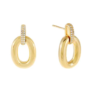 Pavé Chunky Link Stud Earring