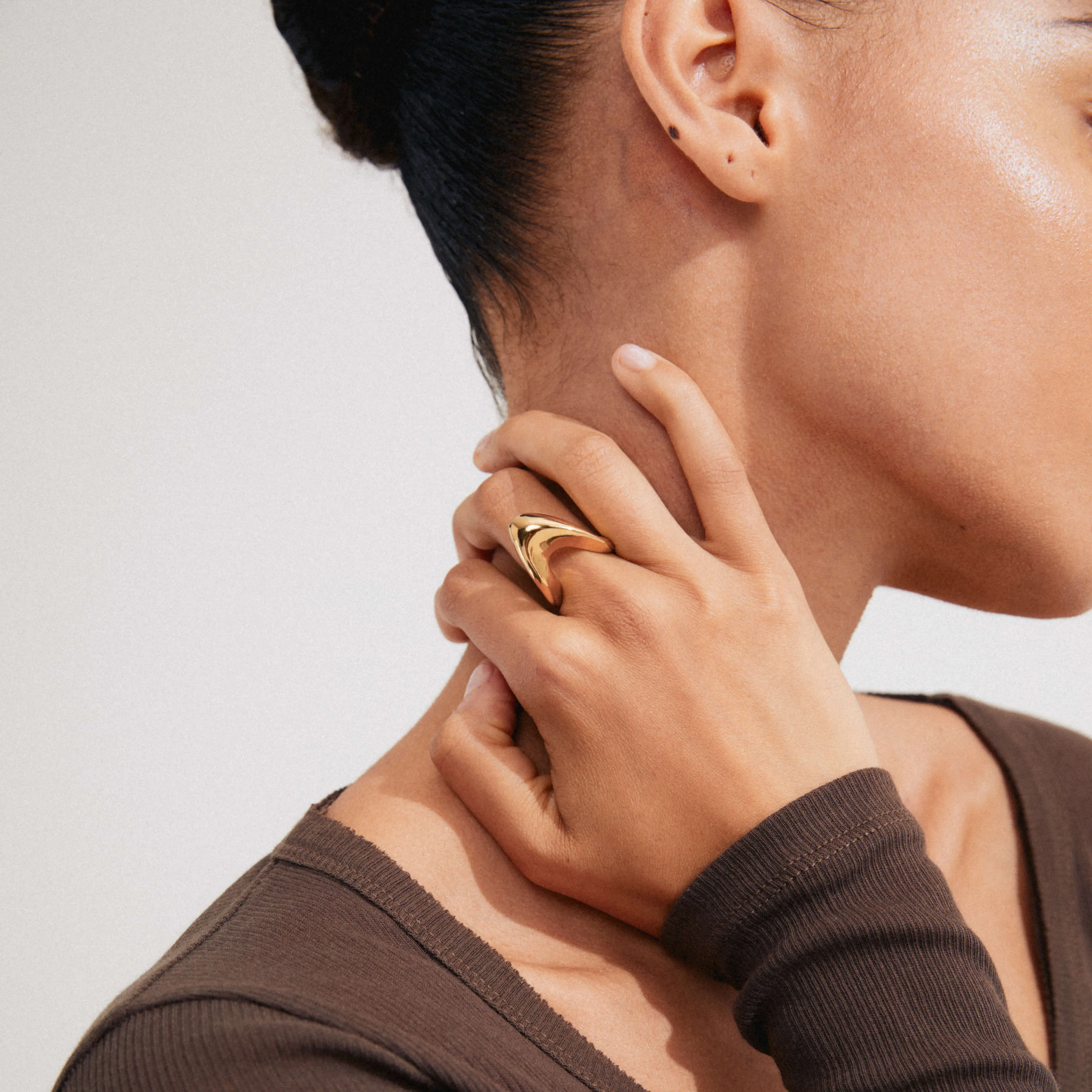 Pilgrim Cloud Gold Chunky Ring