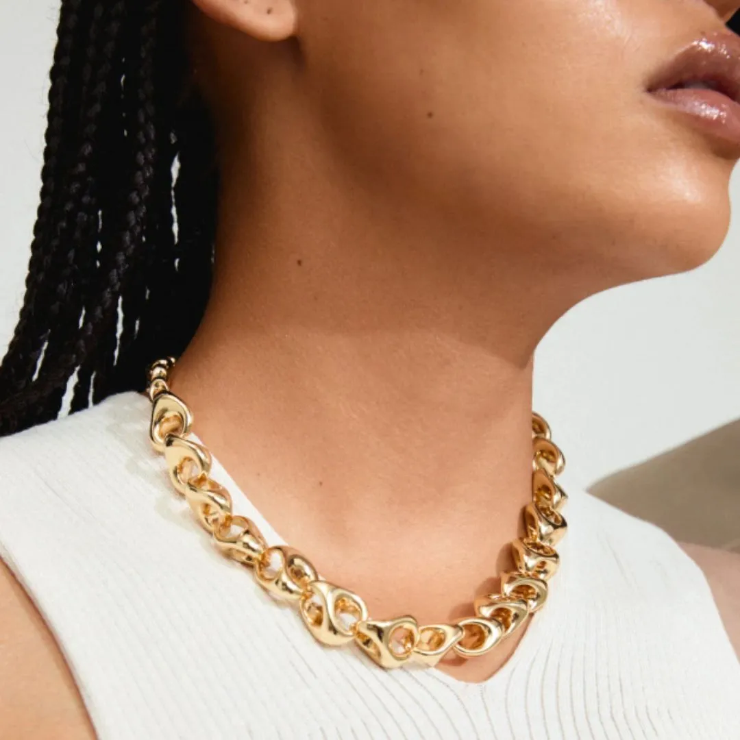 Pilgrim Dune Gold Chunky Necklace