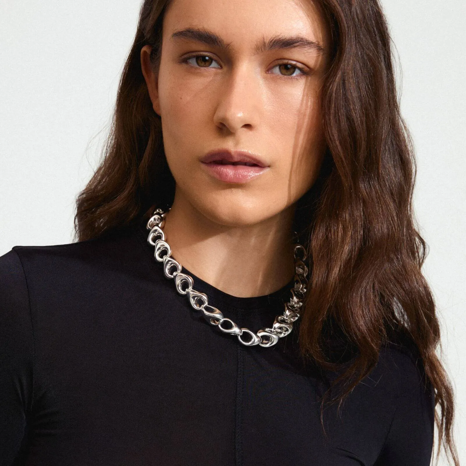 Pilgrim Dune Silver Chunky Necklace