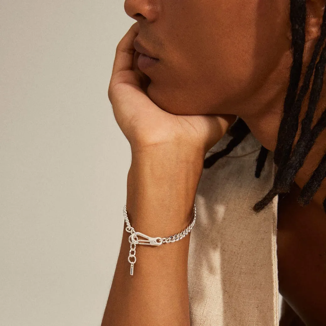 Pilgrim Hopeful Silver Curb Chain Bracelet