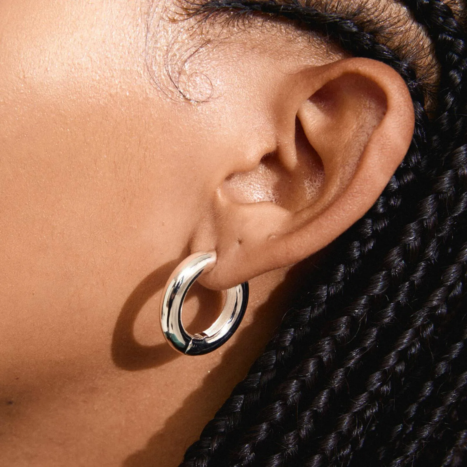 Pilgrim Marlo Silver Chunky Full Hoop Earrings