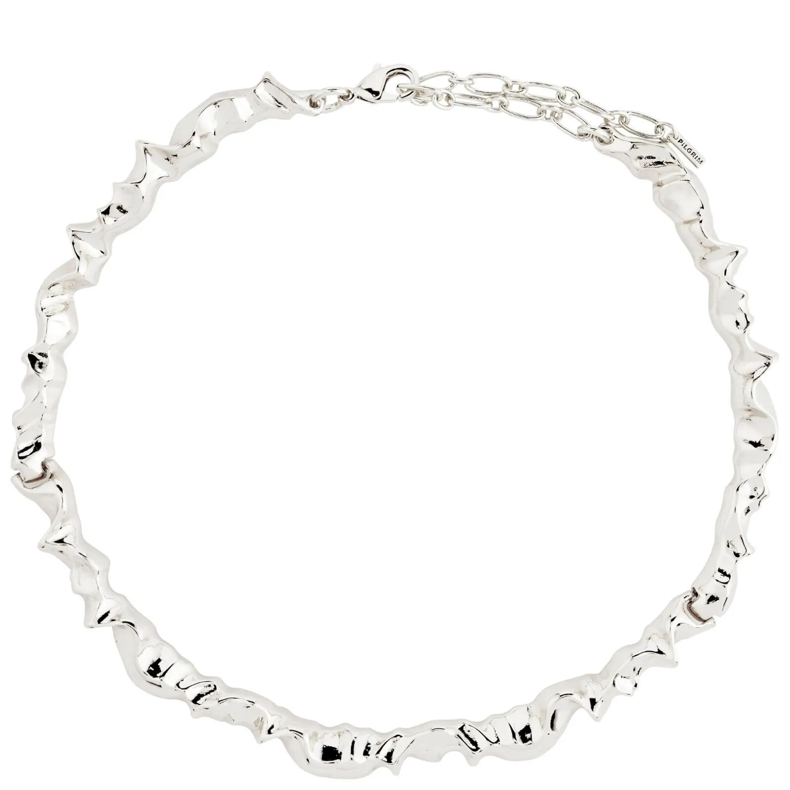 Pilgrim Sunset Silver Chunky Necklace