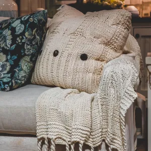 Pillow - Chunky Cable Knit Natural