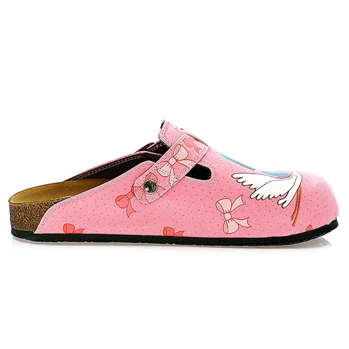 Pink and White Pow Pattern, Hi Mom Written Patterned Clogs - WCAL323