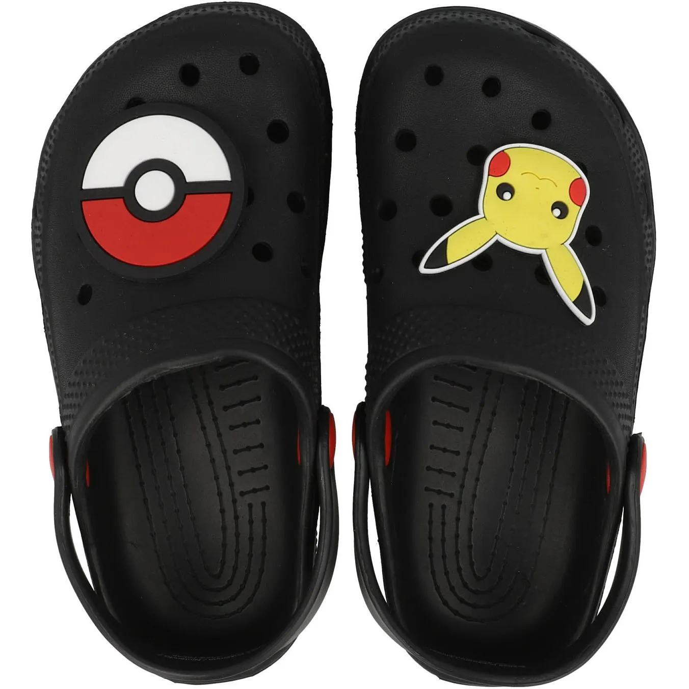 Pokémon Black Kids' Clogs with Pikachu Badges