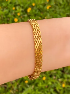 Pulsera Eslabon Tejido Grueso