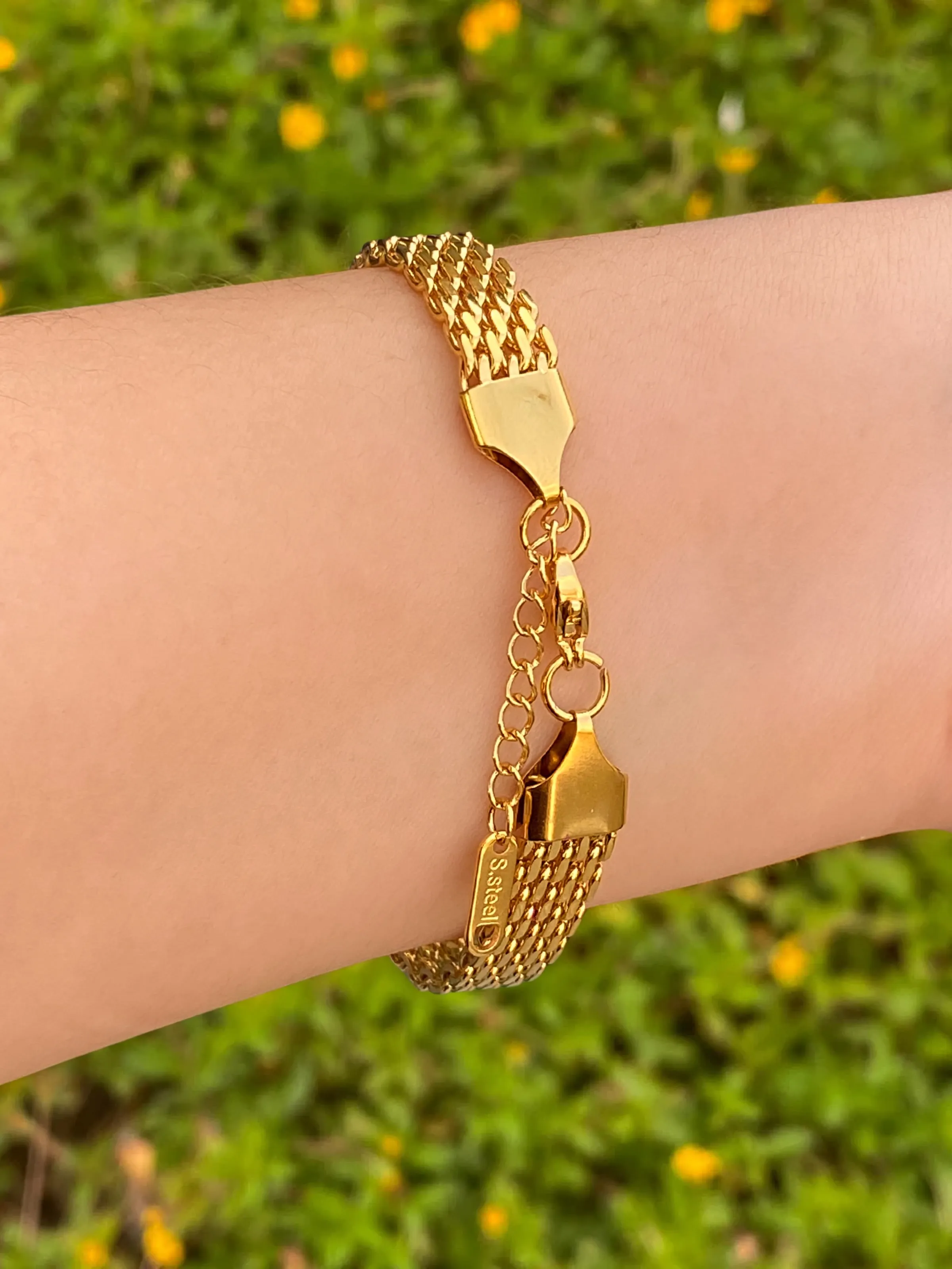 Pulsera Eslabon Tejido Grueso