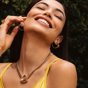 Rebecca Cocktail Gold Large Triangle Necklace - Golden