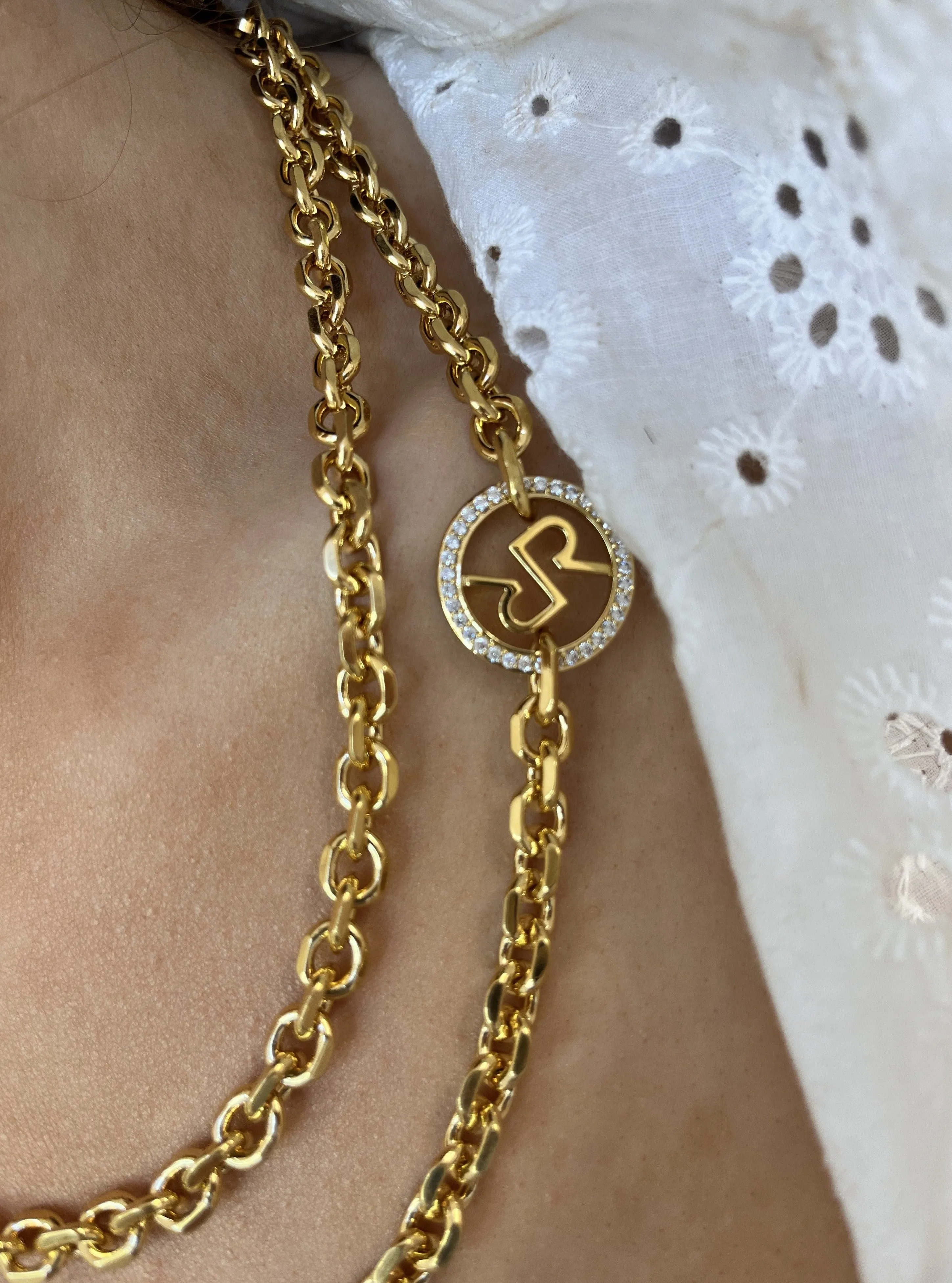 Rebecca Icon Gold Two-Way Chunky Link Necklace