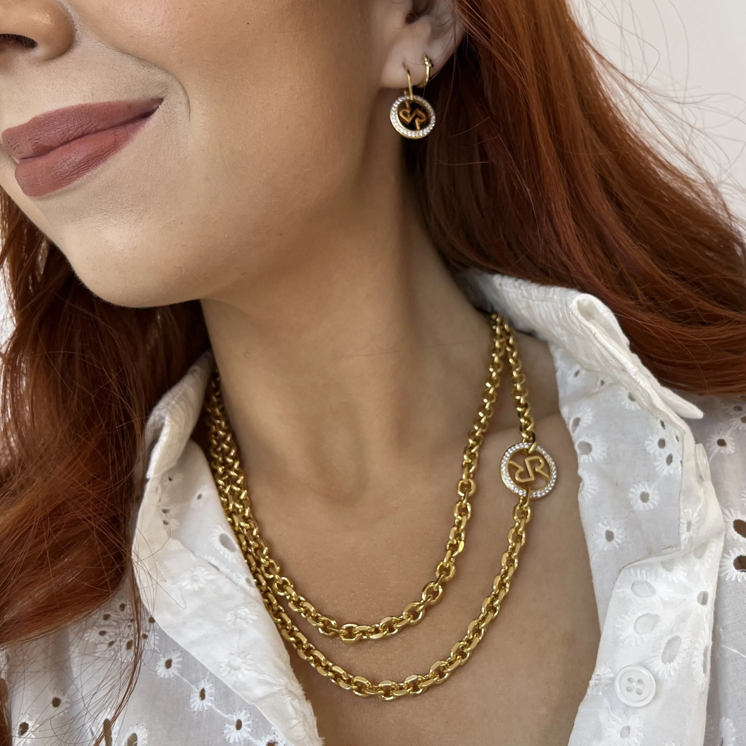 Rebecca Icon Gold Two-Way Chunky Link Necklace