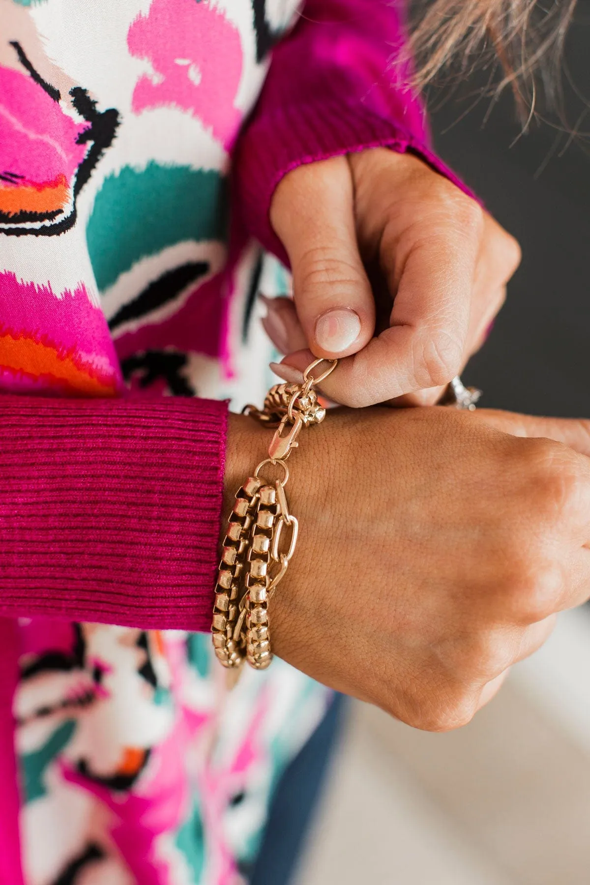 Set The Scene Chain Bracelet- Gold
