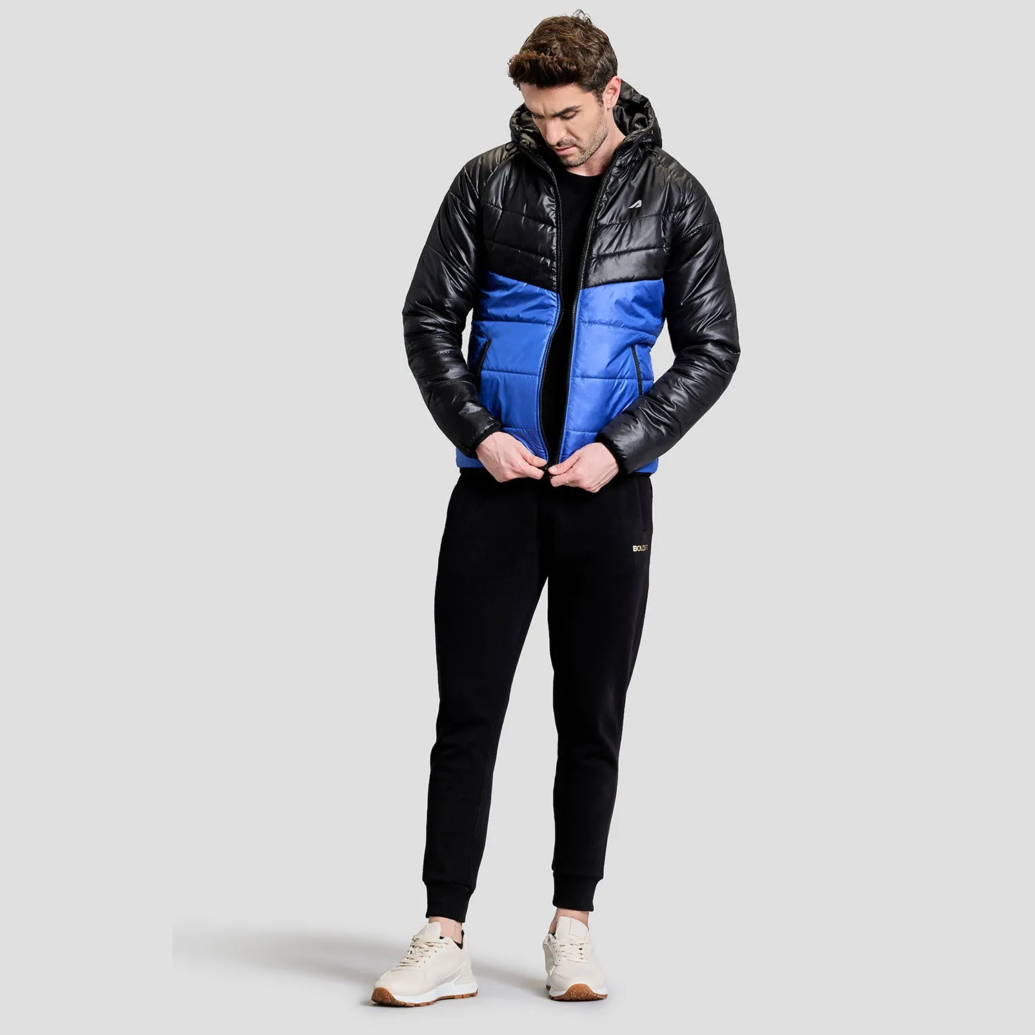 Storm Mens Puffer Jacket - Black/Blue
