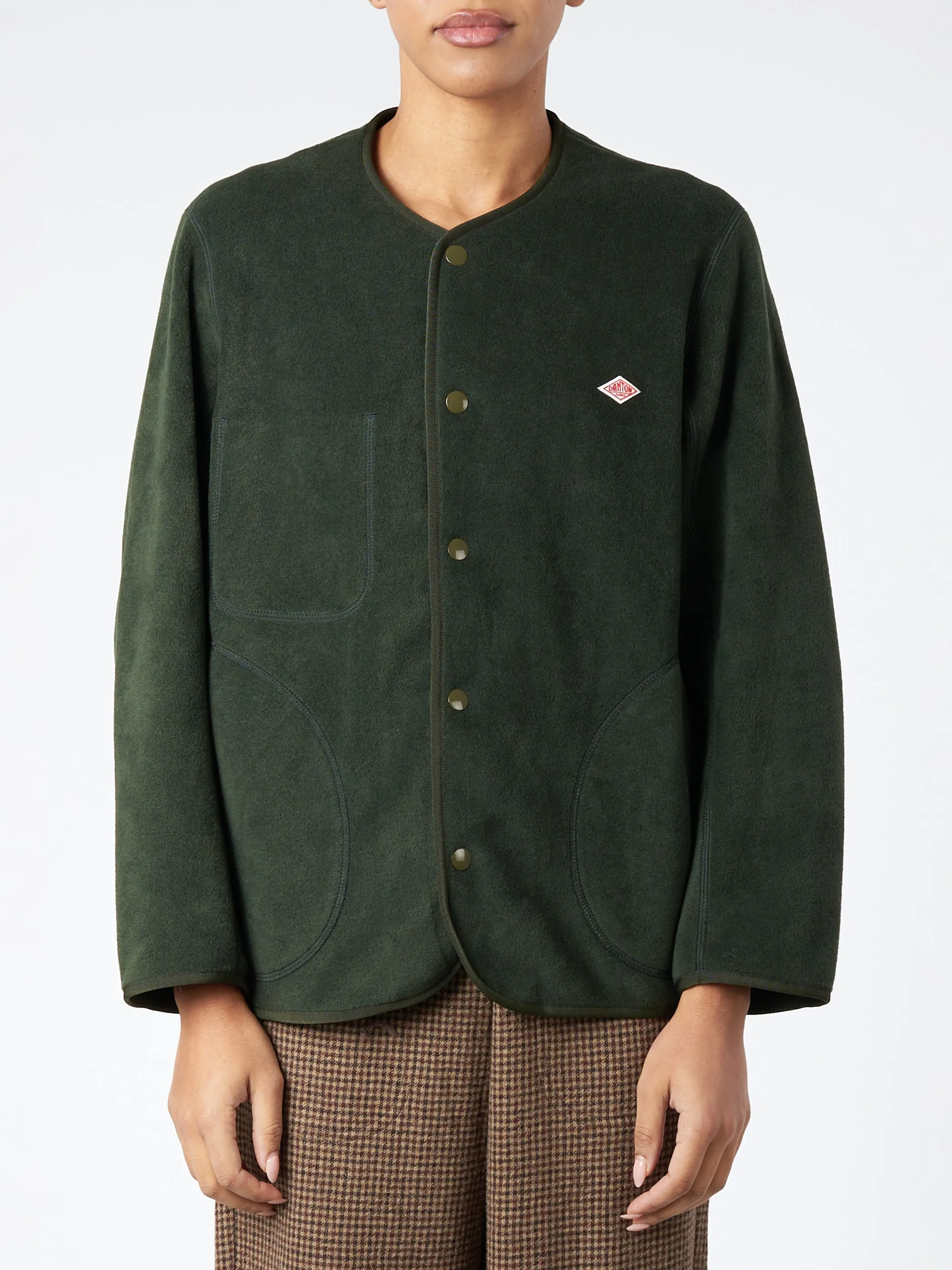 Women's Collarless Fleece Jacket