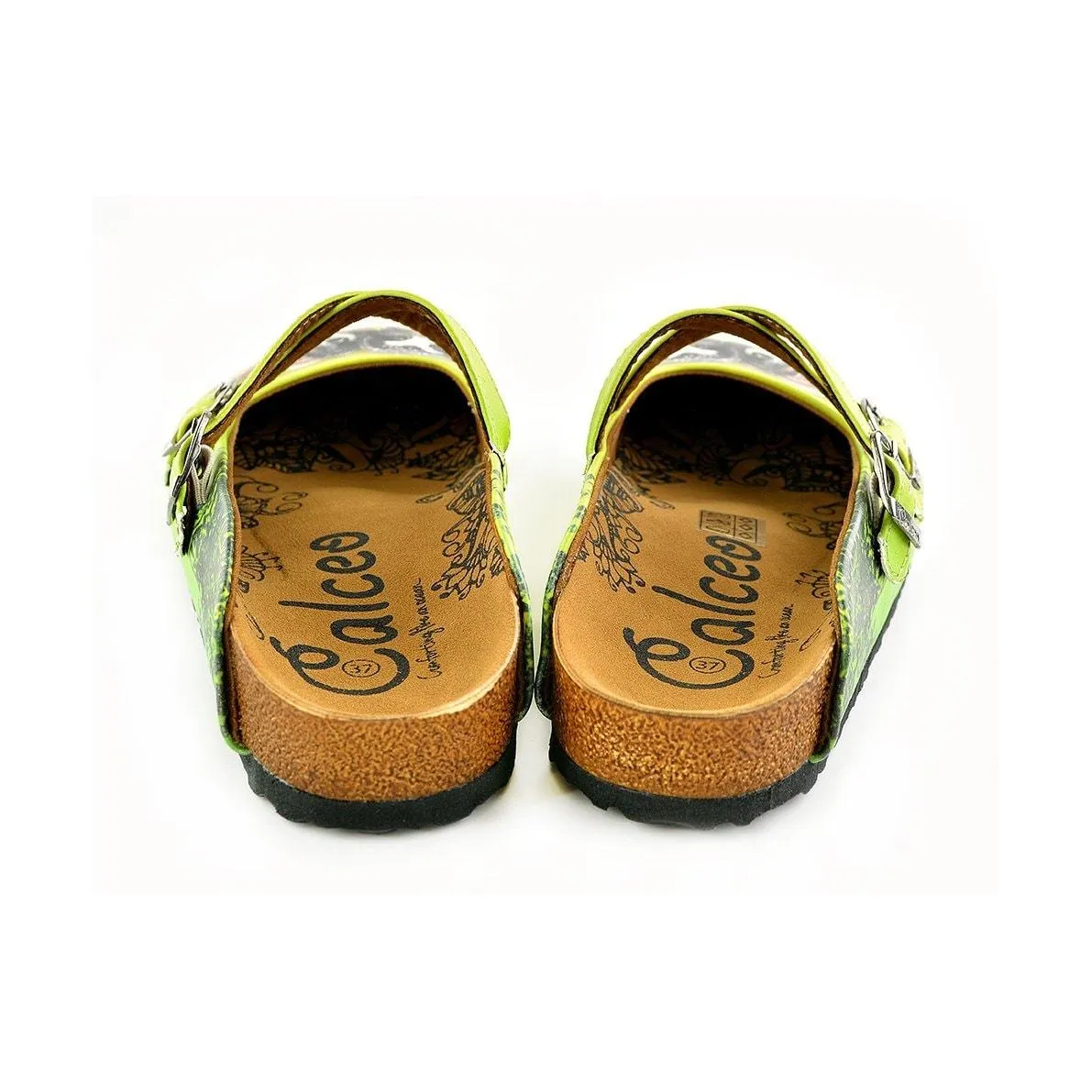Yellow and Green Colored, Brown Colored Cute Owl Patterned Clogs - WCAL139